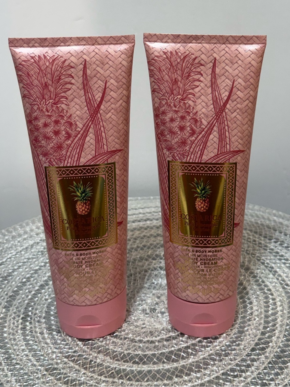 BBW Costa Rica Pink Pineapple Sunrise Body Cream Set of 2 NWT
